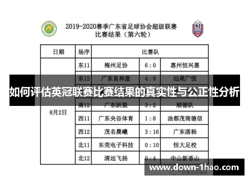 如何评估英冠联赛比赛结果的真实性与公正性分析